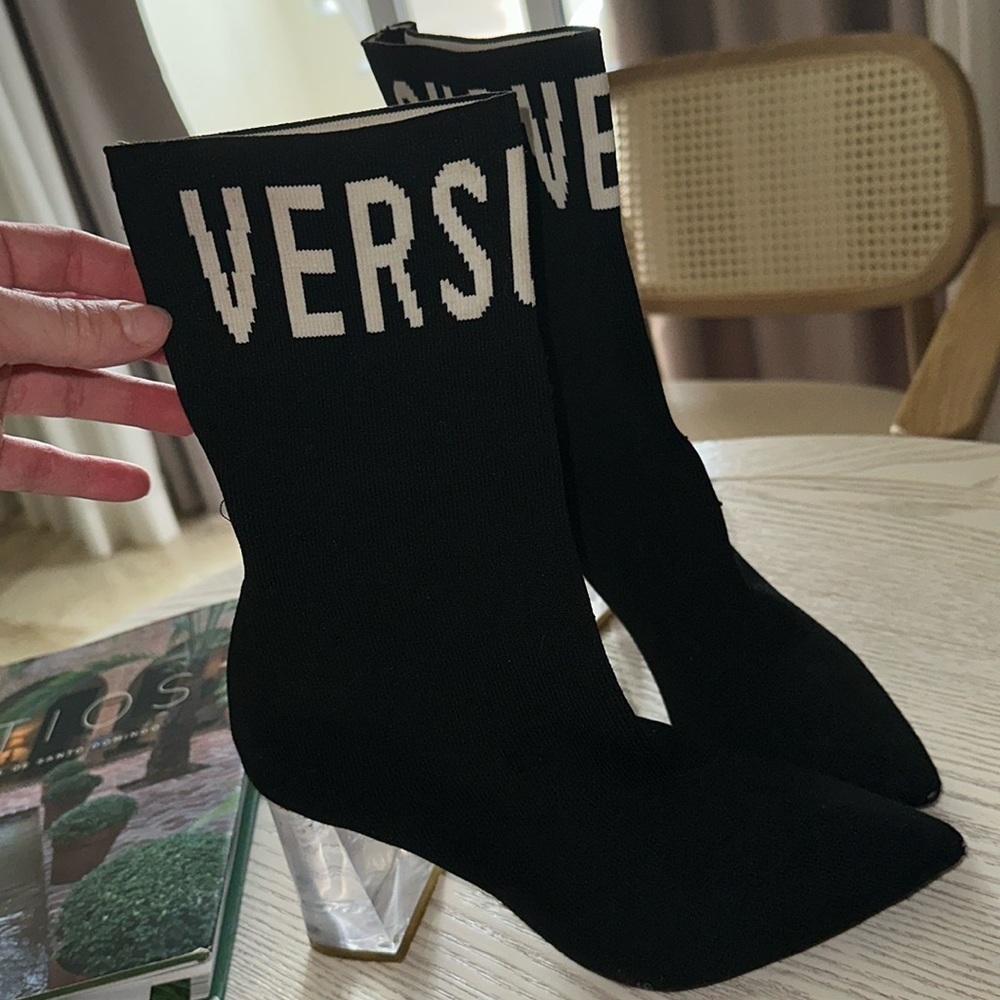 Versace versus heeled boots